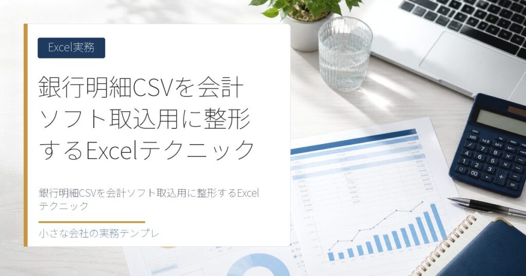 銀行明細CSVを会計ソフト取込用に整形するExcelテクニック【弥生・freee・マネーフォワード対応】
