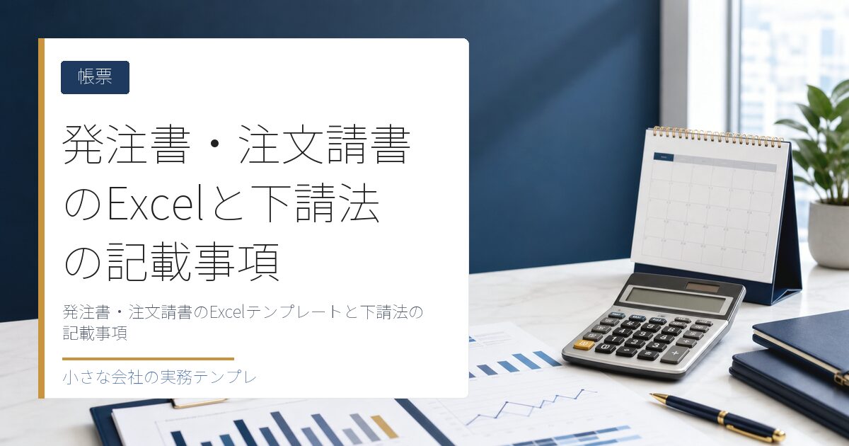 発注書・注文請書のExcelテンプレートと下請法の記載事項