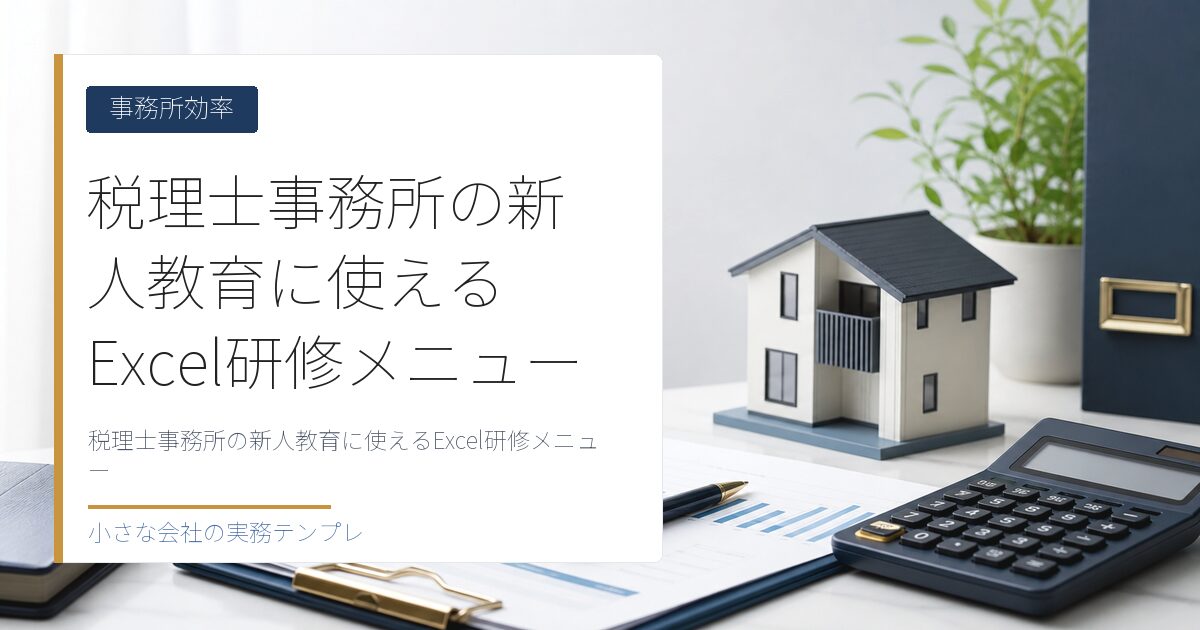 税理士事務所の新人教育に使えるExcel研修メニュー【実務直結】