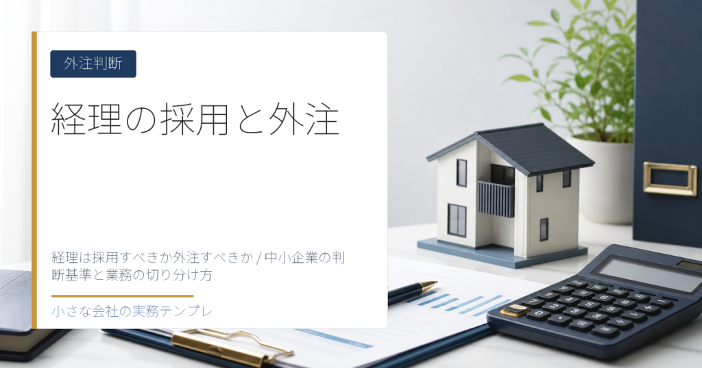 経理は採用すべきか外注すべきか｜中小企業の判断基準と業務の切り分け方
