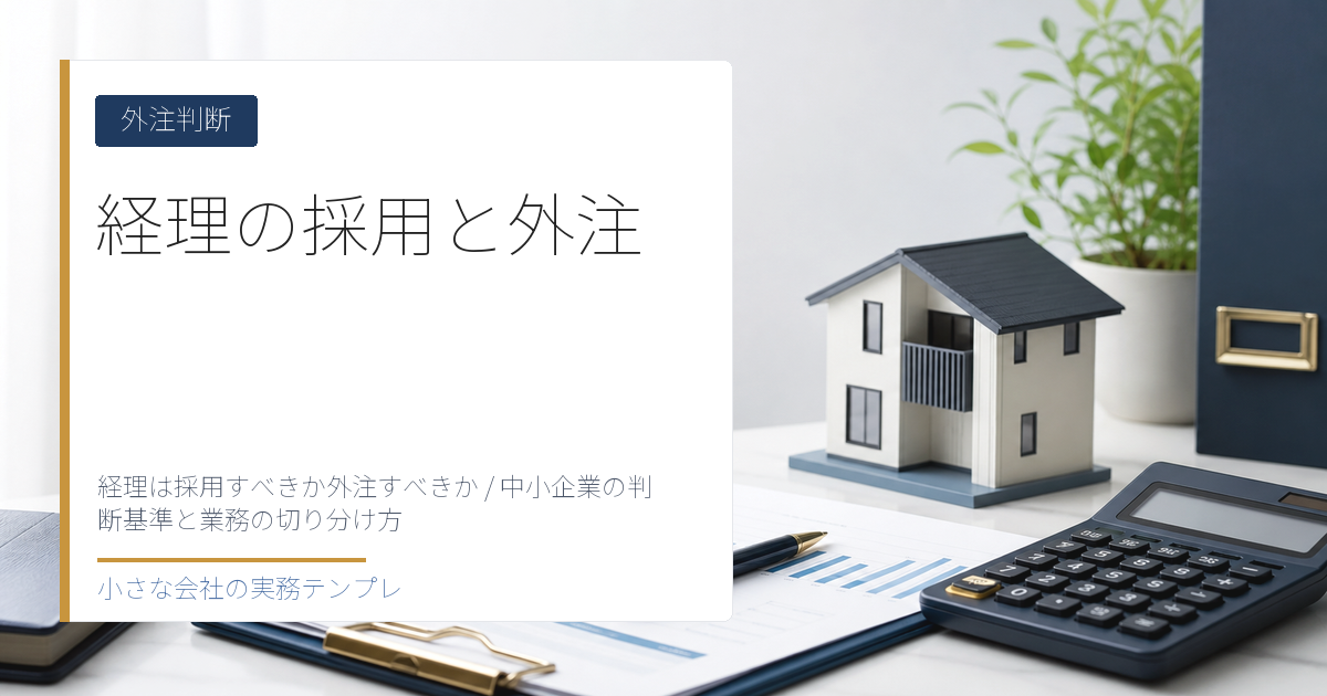 経理は採用すべきか外注すべきか｜中小企業の判断基準と業務の切り分け方