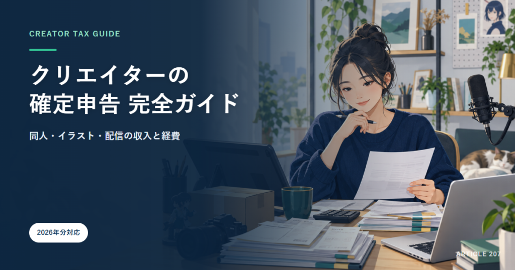 クリエイターの確定申告 完全ガイド｜同人・イラスト・配信の収入と経費【2026年分】