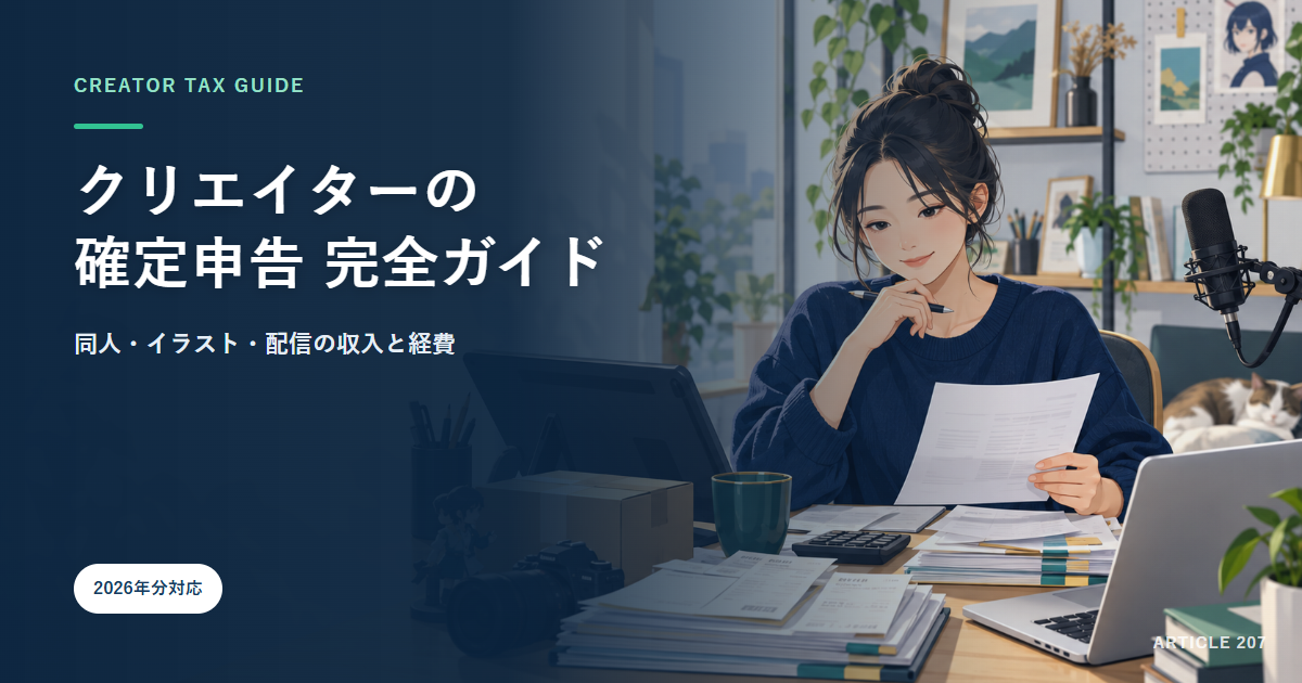 クリエイターの確定申告 完全ガイド｜同人・イラスト・配信の収入と経費【2026年分】