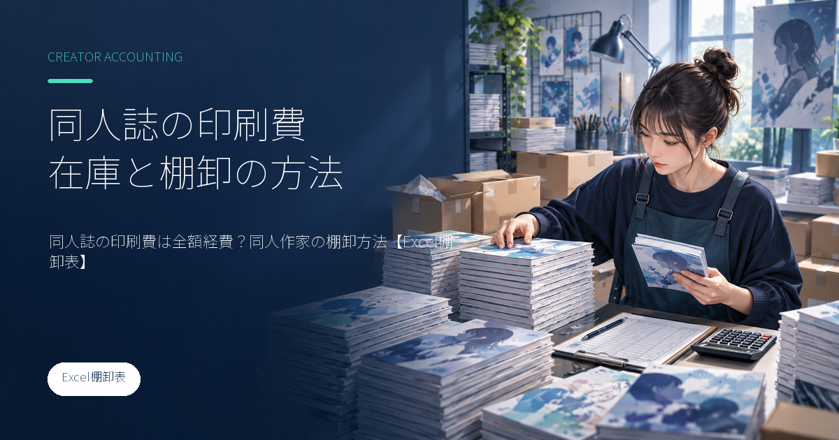 同人誌の印刷費は全額経費？同人作家の棚卸方法【Excel棚卸表】