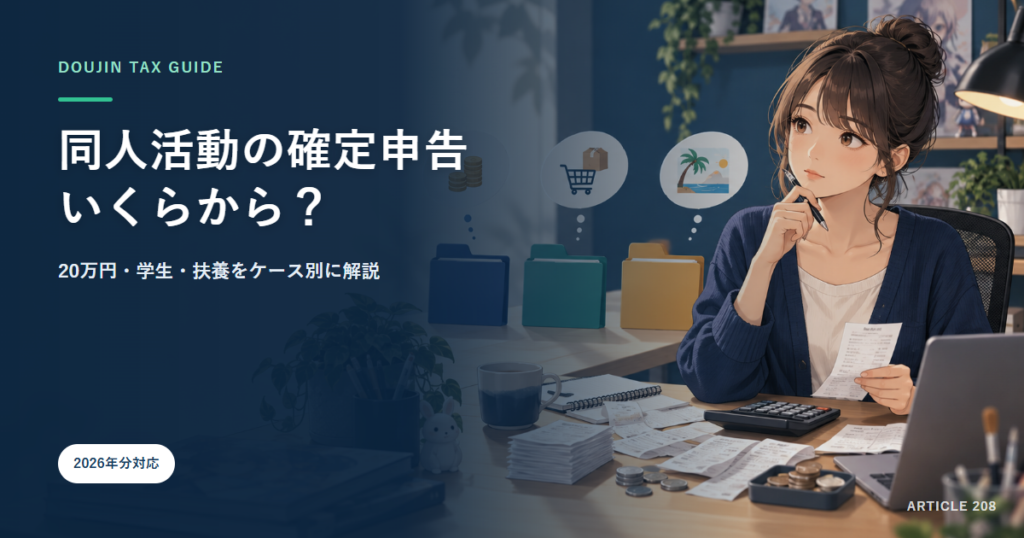 同人活動の確定申告はいくらから？20万円・学生・扶養をケース別に解説