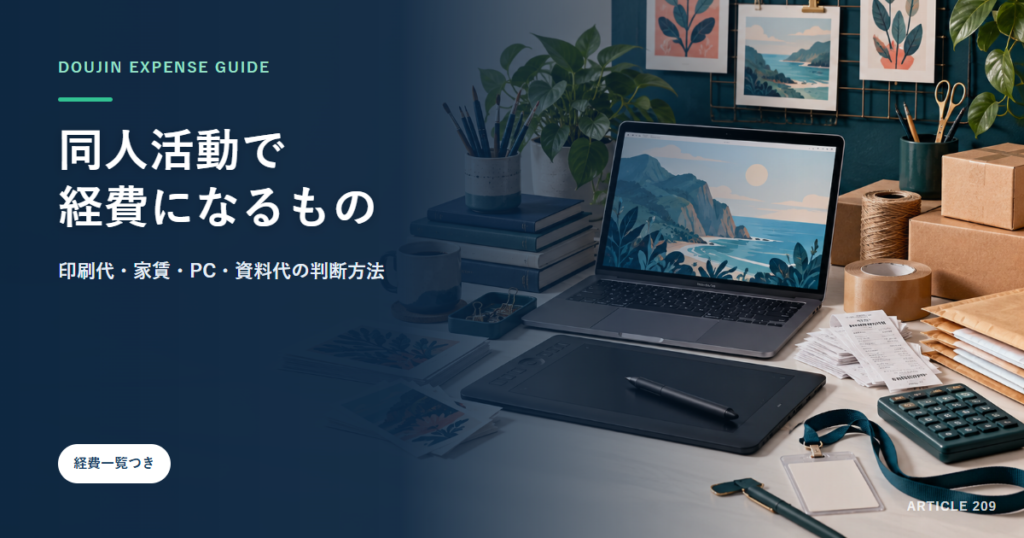 同人活動で経費になるもの一覧｜印刷代・家賃・PC・資料代の判断方法