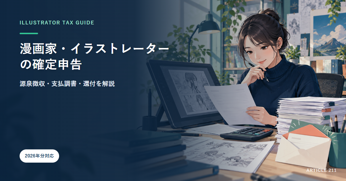 漫画家・イラストレーターの確定申告｜源泉徴収・支払調書・還付を解説