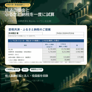 節税共済 掛金最適化シートの商品画面