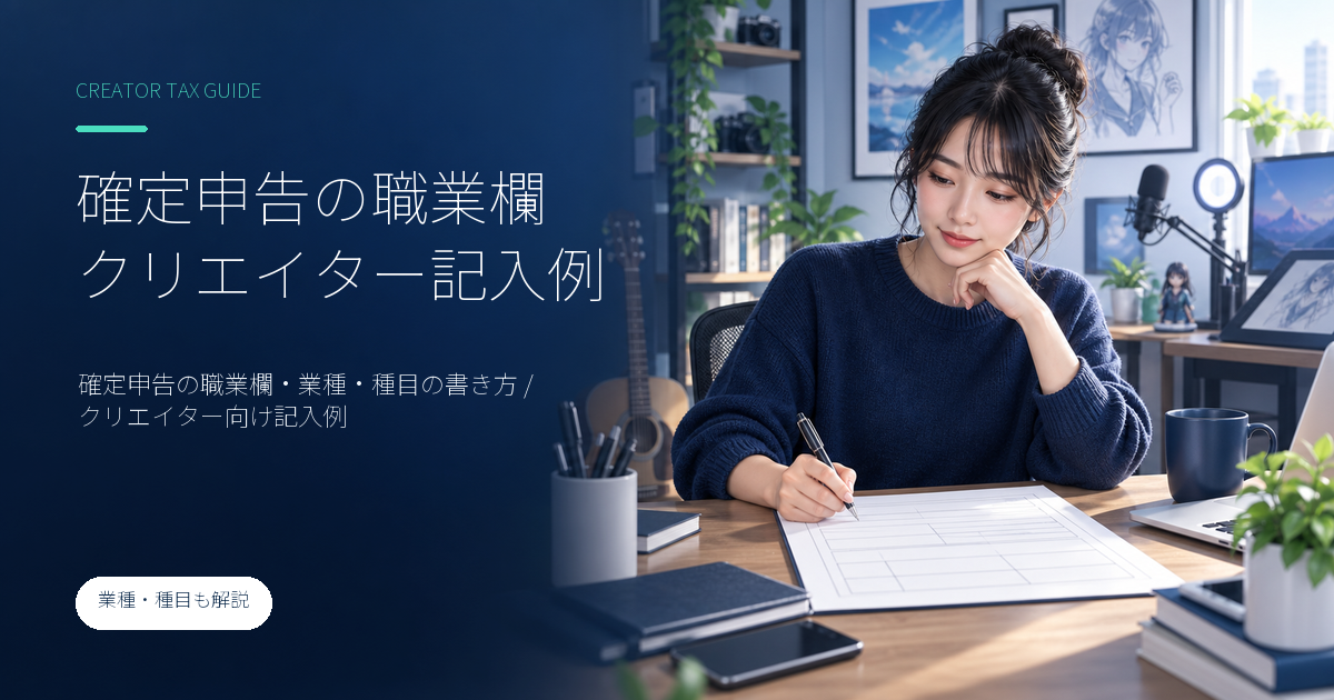 確定申告の職業欄・業種・種目の書き方｜クリエイター向け記入例