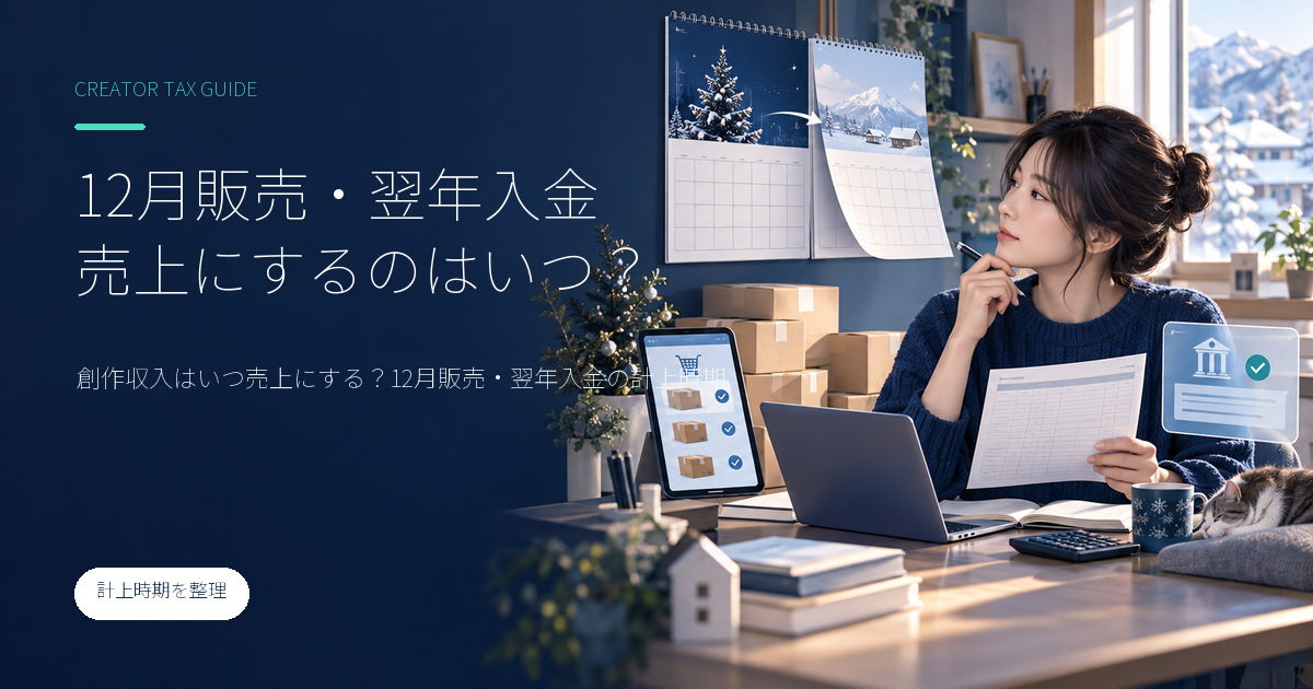 創作収入はいつ売上にする？12月販売・翌年入金の計上時期